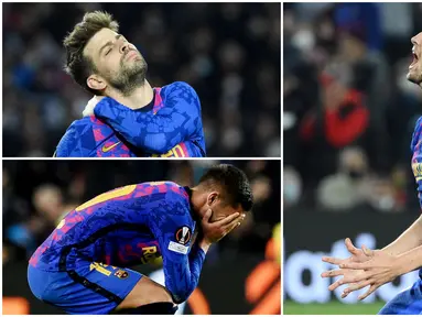 Para pemain Barcelona tak mampu menutupi kekecewaan usai gagal meraih kemenangan atas tamunya Napoli pada laga leg pertama play-off fase 16 besar Liga Europa. Ferran Torres terlihat menjadi pemain yang paling kecewa lantaran gagal memafaatkan banyak peluang.