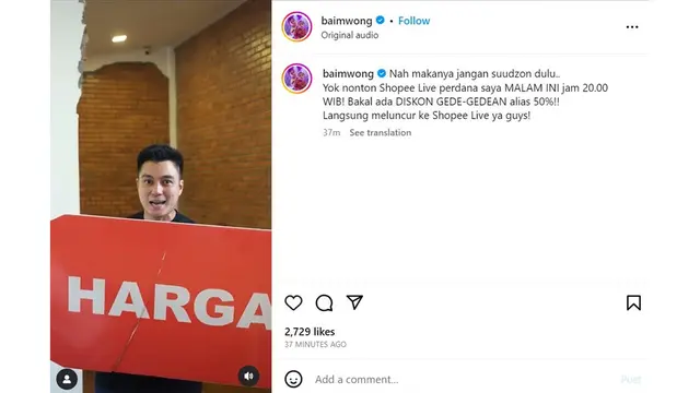 Klarifikasi Baim Wong