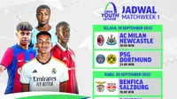 Jadwal dan Link Streaming UEFA Youth League Pekan Perdana. (Dok. Vidio)