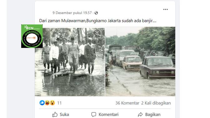 Cek Fakta Liputan6.com menelusuri klaim foto banjir Jakarta zaman Bung Karno