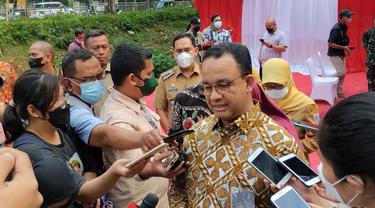 Gubernur DKI Jakarta Anies Baswedan menghadiri acara peletakan batu pertama pembangunan Rumah Sakit Toto Tentrem di Jalan Prof Soepomo, Komplek Bier, Menteng Dalam, Tebet Jakarta Selatan, Senin (26/9/2022).