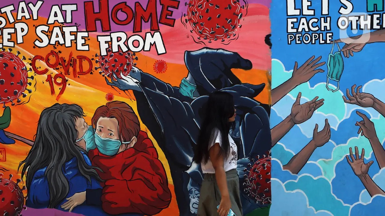FOTO: Mural Bertema Virus Corona COVID-19 Hiasi Rumah Warga di Depok