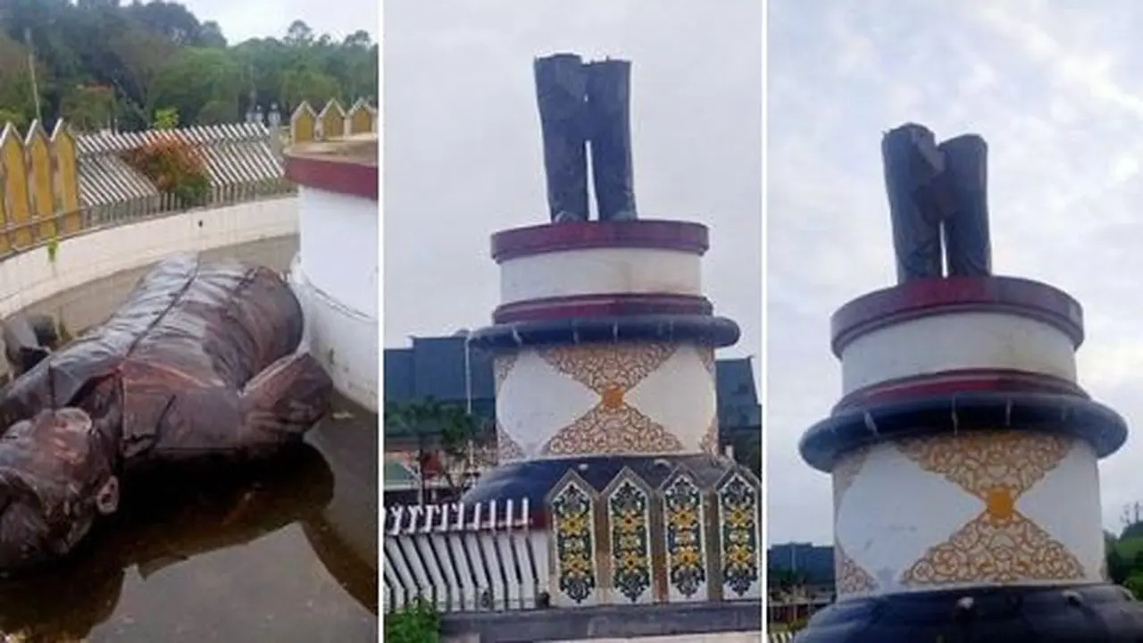 Patung Tjilik Riwut Roboh