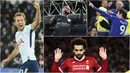 Berikut ini top scorer sementara Premier League musim 2017/2018 hingga pekan ke-14, Persaingan semakin ketat, Mohamed Salah merangsek ke posisi atas. (Kolase foto-foto dari AFP)