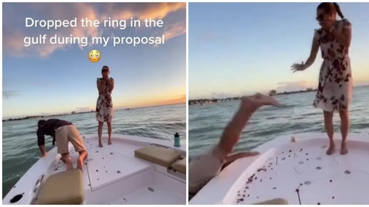 Cincin Jatuh ke Laut, Momen Pria Lamar Kekasihnya Ini Hampir Berujung Kecewa