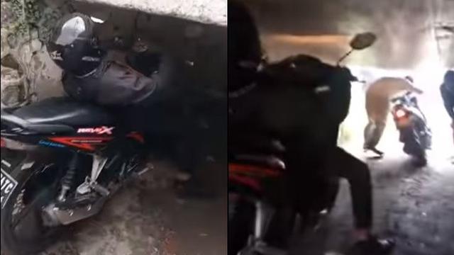 Viral Terowongan Unik, Pemotor yang Lewat Harus Kayang dan Menunduk