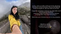 Wendy Walters mendaki Gunung Arjuno (Sumber: Instagram/wendywalters)