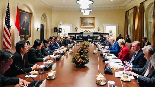 Menteri Perdagangan RI Zukifli Hasan mendampingi Presiden RI Joko Widodo pada pertemuan bilateral dengan Presiden Amerika Serikat (AS) Joe Biden