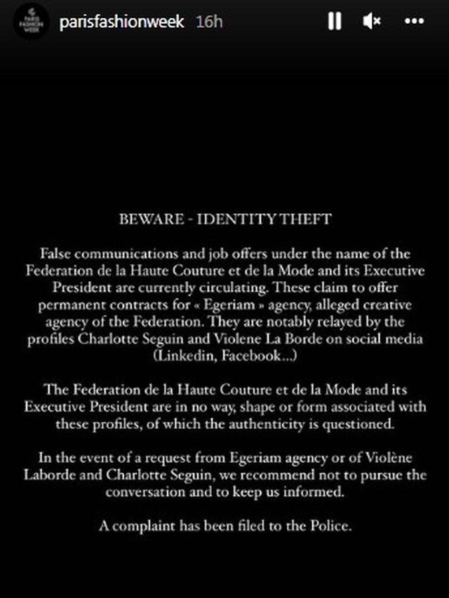 Federasi Paris Fashion Week Laporkan Agensi Gadungan ke Polisi