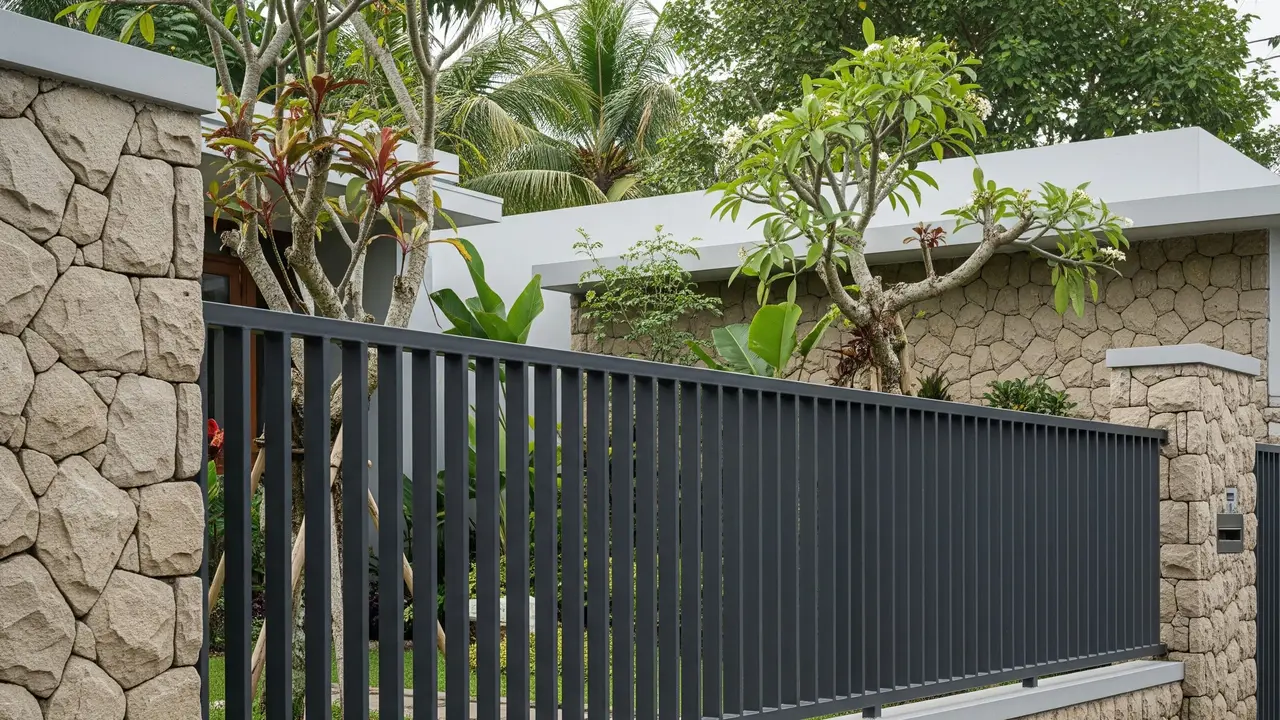 Model Pagar Besi dengan Powder Coating untuk Rumah Minimalis