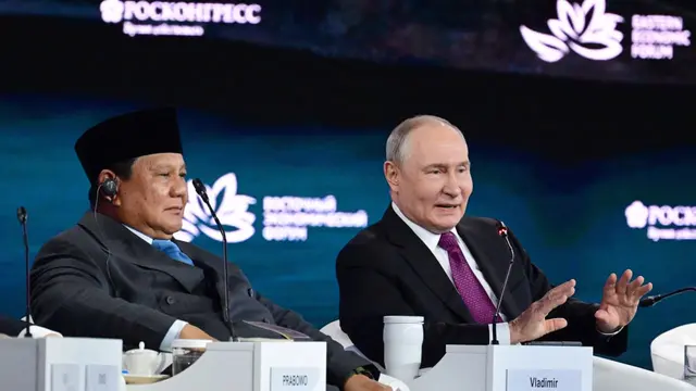 Presiden Prabowo Subianto dan  Presiden Rusia Vladimir Putin