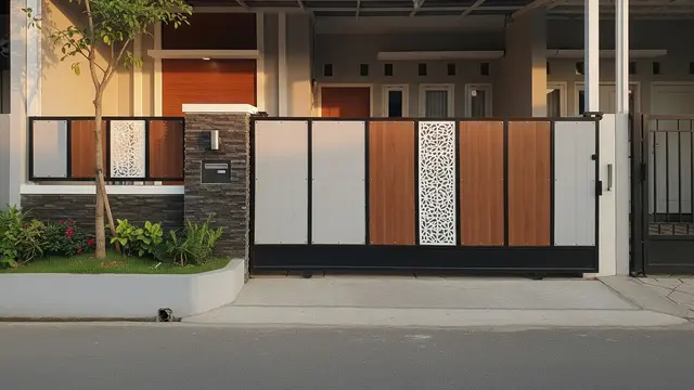 9 Inspirasi Pagar Rumah Setengah Tertutup agar Tetap Privat, Desain Estetik