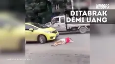 Kasus mendapatkan uang dengan cara ditabrak mobil memang menjadi tren yang ilegal di China.