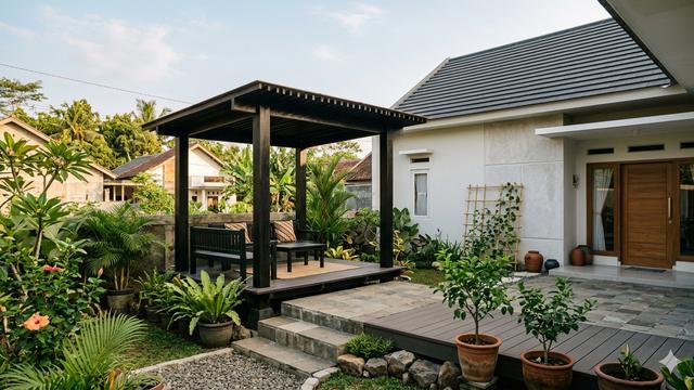 9 Ide Teras Rumah Minimalis Modern dengan Gazebo Mini, Tren Arsitektur ...