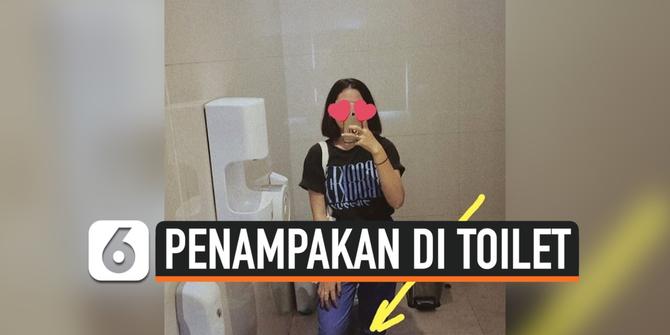 VIDEO: Penampakan Mengerikan Muncul Saat Wanita Ini Foto Selfie di Toilet