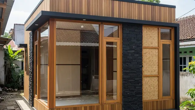 Rumah Kubus Modular dengan Sentuhan Rustic