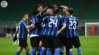 Selebrasi yang dilakukan oleh para pemain Inter Milan usai mencetak gol ke gawang Ludogorets. (Dok. Twitter/Inter Milan)