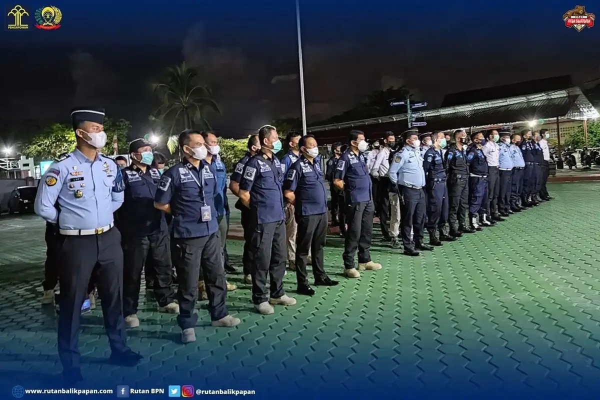 Apel jelang razia di Rumah Tahanan Negara Balikpapan. Foto istimewa