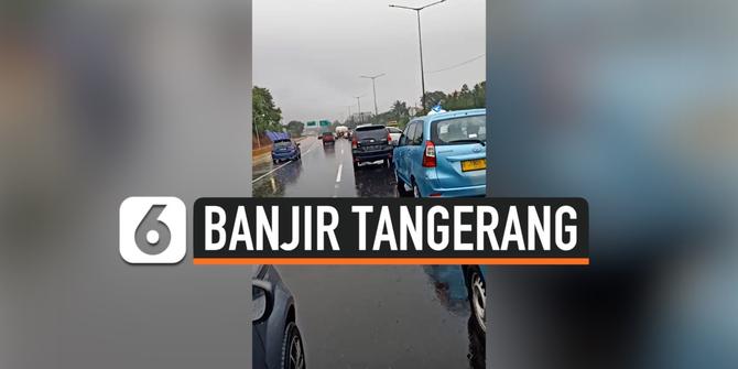 VIDEO: Banjir, Tol Serpong Lumpuh