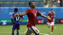 Ekspresi Wawan Pebriyanto setelah mencetak gol kelima Indonesia U-23 ke gawang Kamboja U-23. (Bola.com/Arief Bagus)