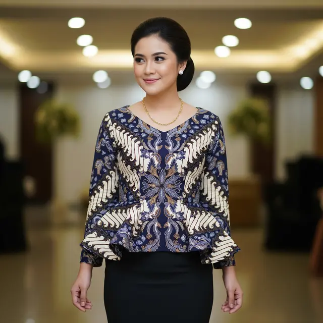 Atasan Batik Wanita Elegan Panjang Terbaru (Image by Gemini AI)