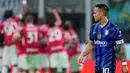 Inter Milan menelan kekalahan dari AC Milan dalam laga leg kedua semifinal Coppa Italia di Stadion Giuseppe Meazza, Kamis (24/4/2025) dini hari WIB. (Spada/LaPresse via AP)