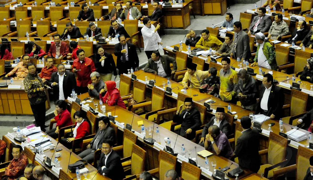Sidang yang berlangsung 'alot' ini akhirnya diputuskan dini hari tadi, Jumat (26/09/14), Jakarta. (Liputan6.com/Andrian M Tunay)