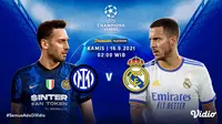 Link Live Streaming Big Match Liga Champions 2021/2022 di Vidio Malam Ini, Duel Sengit Inter vs Real Madrid. (Sumber : dok. vidio.com)