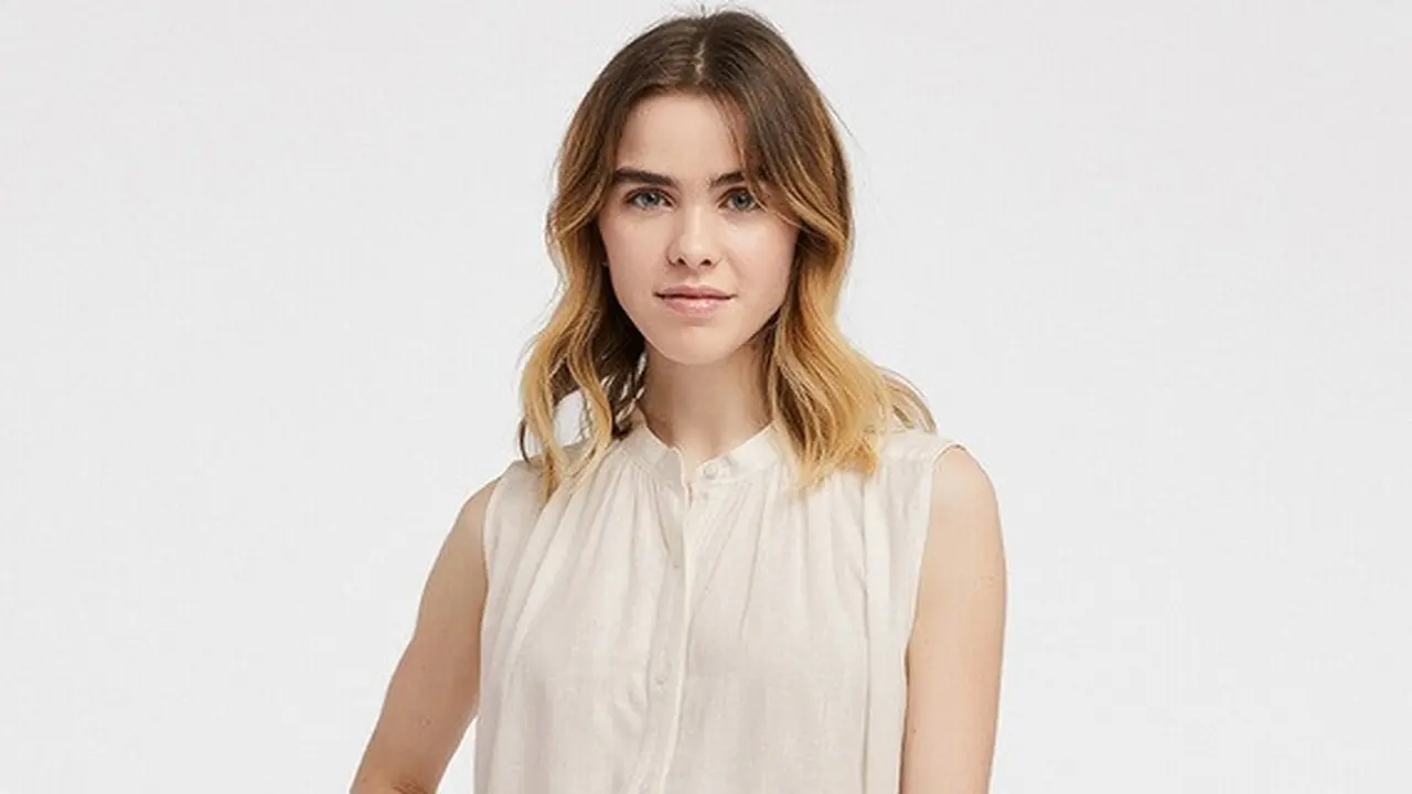 Women Blus Linen Blend Tanpa Lengan