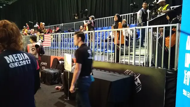 Tribune media di lokasi cabang olahraga pencak silat di SEA Games 2017