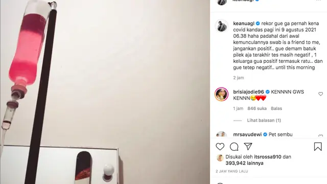 Keanu AGL Umumkan Positif Covid-19: Rekor Gue Kandas Pagi Ini