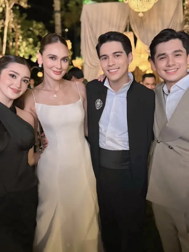 Ranty Maria dan Rayn Wijaya di pernikahan Luna Maya