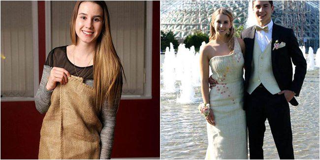 Gaun cantik dari kain goni. | Foto: copyright today.com