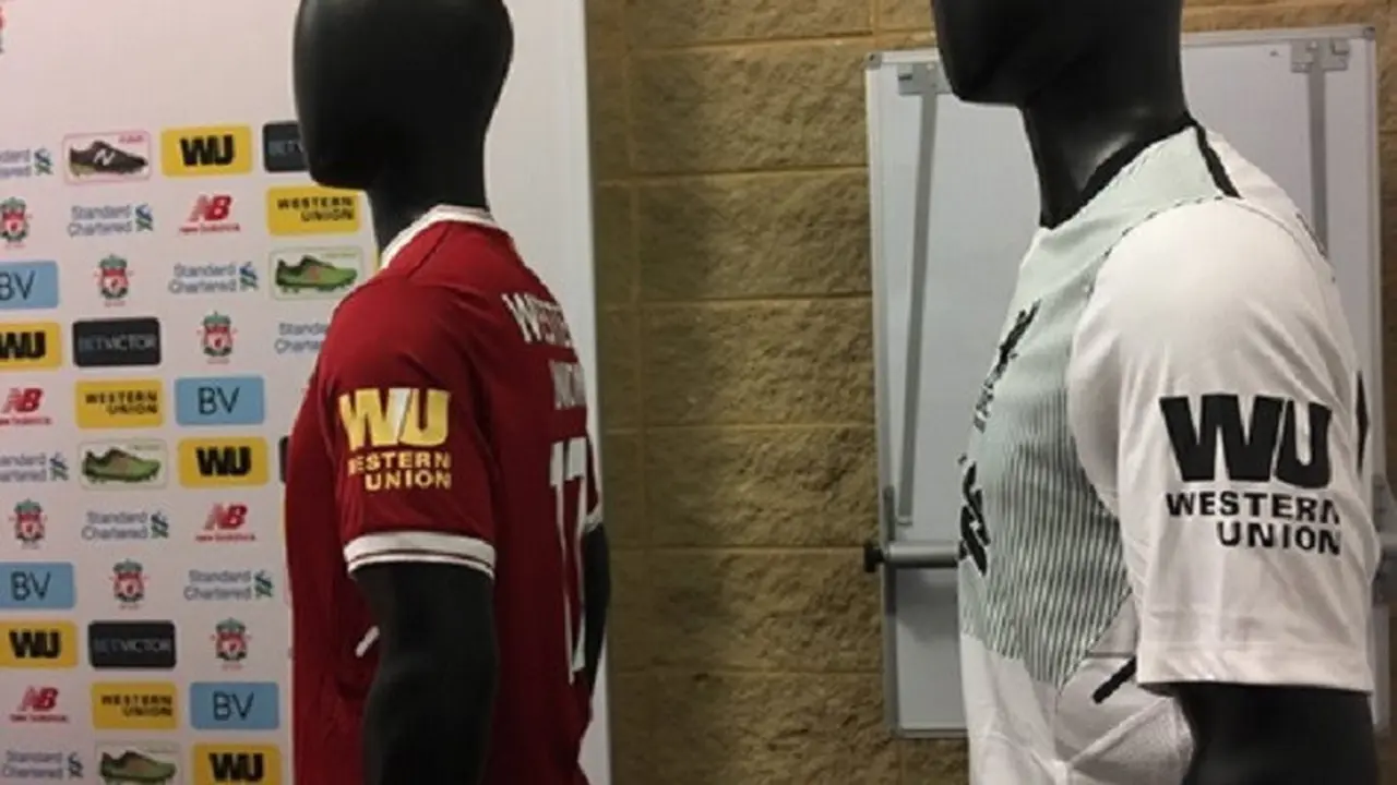 Western Union menjadi sponsor di lengan seragam Liverpool untuk 2017/2018.