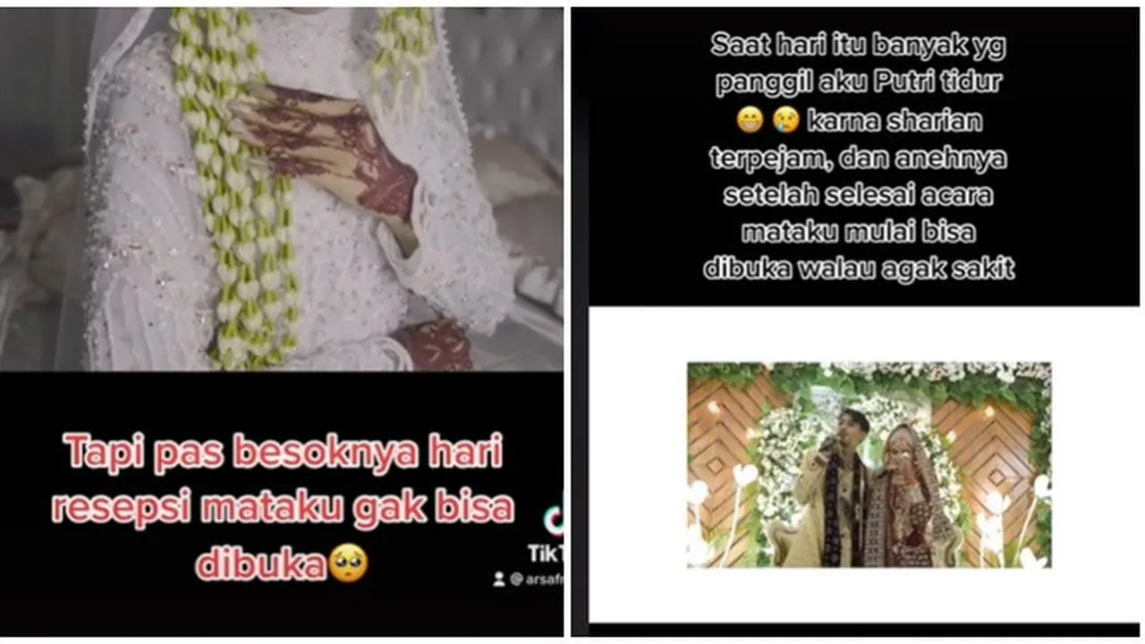 Viral Mata Pengantin Wanita Ini Tak Bisa Terbuka saat Resepsi, Diduga Disantet
