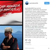 Aming mengunggah foto dan gambar yang bertuliskan Saya Indonesia Saya Pancasila (Instagram/@psychodiva2016)