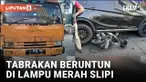 TRUK TRONTON TABRAK SEJUMLAH KENDARAAN DI LAMPU MERAH SLIPI, SATU ORANG MENINGGAL