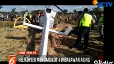 Helikopter naas ini terbang dari Ungasan, Bali, menuju Bandara Internasional Lombok di Labuan Bajo.