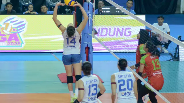 Pemain Bandung bjb Tandamata beraksi di Proliga 2026