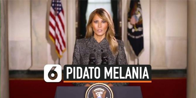 VIDEO: Melania Trump Sampaikan Pidato Perpisahan Pada Warga AS
