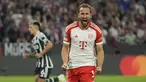 Penyerang Bayern Munchen Harry Kane merayakan gol yang dicetaknya ke gawang Manchester United dalam matchday 1 Grup A Liga Champions 2023/2024 di Allianz Arena, Kamis (21/9/2023). (AP Photo/Matthias Schrader)