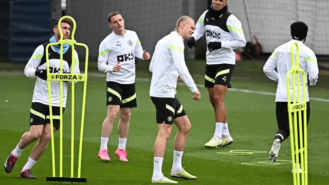 Latihan Manchester City Jelang vs Bayern Munchen Liga Champions