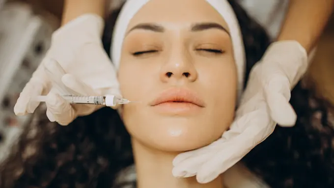 Ilustrasi perawatan wajah estetik