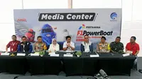Konferensi pers di media center F1 Powerboat, Balige, Toba, Sabtu (2/3/2024)