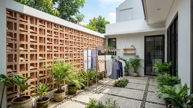 10 Ide Ruang Jemur Samping Rumah yang Tidak Terlihat dari Depan, Estetik dan Unik