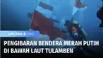 Sejumlah penyelam di Tulamben, Karangasem, Bali, menggelar upacara pengibaran bendera di dasar laut. Selain untuk mengekspresikan kecintaan terhadap negeri, acara ini sekaligus untuk memperkenalkan keindahan bawah Laut Tulamben.