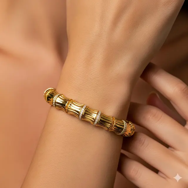 Gelang Motif Bambu Berlian