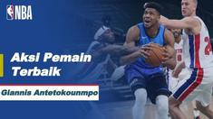 Giannis Antetokounmpo membukukan 43 poin dan sembilan rebound saat Bucks memuncaki Pistons, 125-115.