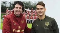 Unai Emery bersama Denis Suarez. (dok. Arsenal FC)