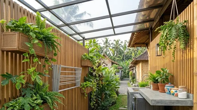 Jemuran Lipat Dinding di Samping Rumah